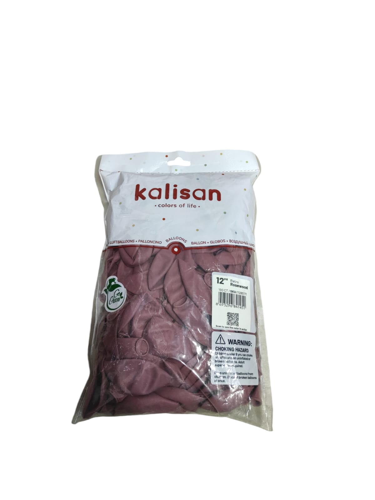 Kalisan Retro gül ağacı Rosewood Balon 12 İnç 100 lü